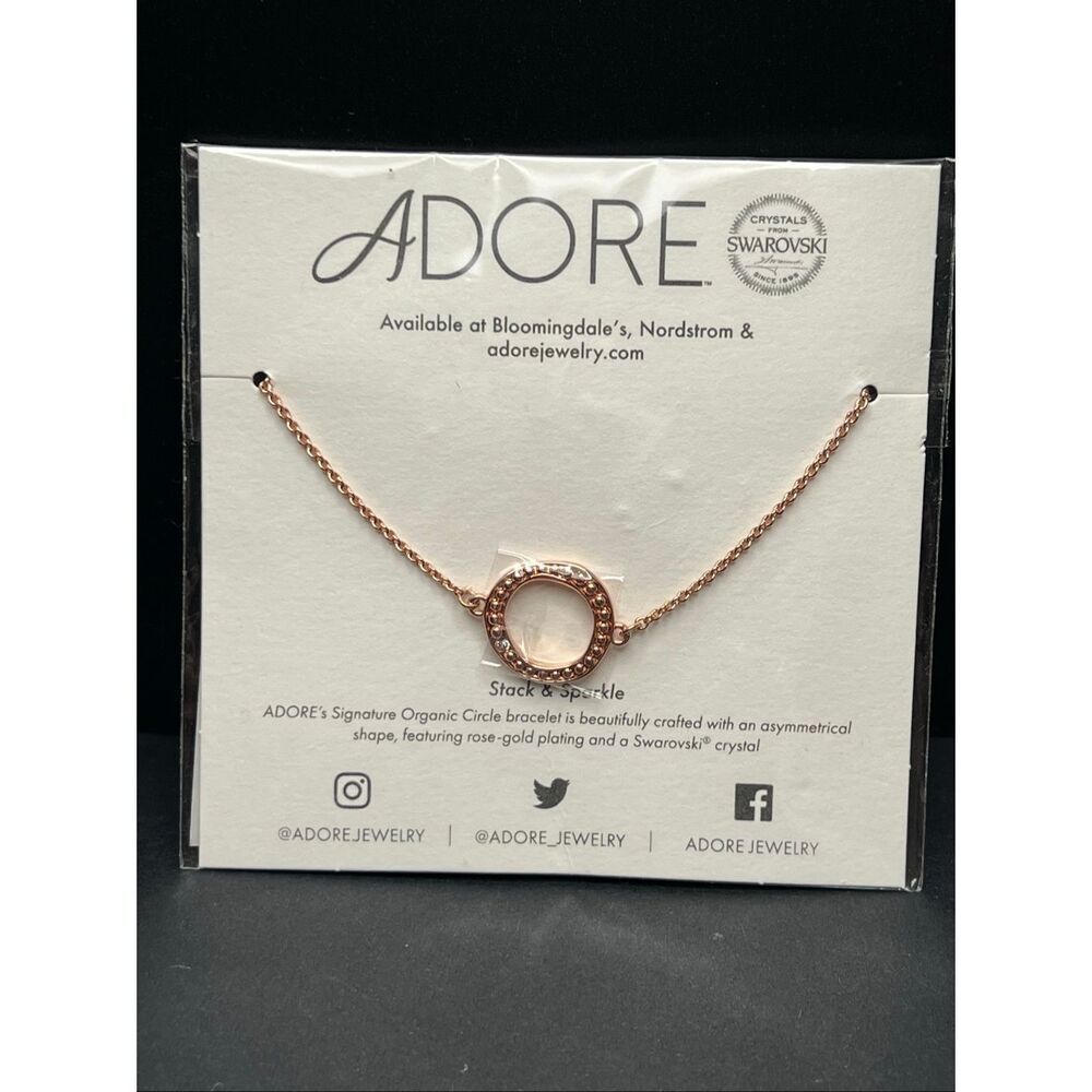 Adore by Swarovski Rose Gold Plated Organic Circle Bracelet